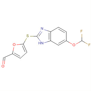 920536-32-9  2-Furancarboxaldehyde,5-[[6-(difluoromethoxy)-1H-benzimidazol-2-yl]thio]-