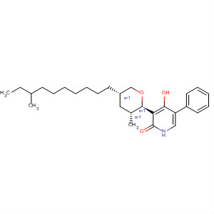 920744-30-5  2(1H)-Pyridinone,4-hydroxy-5-phenyl-3-[(2R,3R,5S)-tetrahydro-3-methyl-5-(8-methyldecyl)-2H-pyran-2-yl]-, rel-