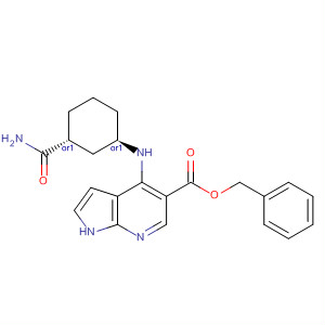 920965-96-4  1H-Pyrrolo[2,3-b]pyridine-5-carboxylic acid,4-[[(1R,3R)-3-(aminocarbonyl)cyclohexyl]amino]-, phenylmethyl ester,rel-