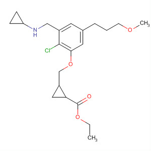 921630-49-1  Cyclopropanecarboxylic acid,2-[[2-chloro-3-[(cyclopropylamino)methyl]-5-(3-methoxypropyl)phenoxy]methyl]-, ethyl ester
