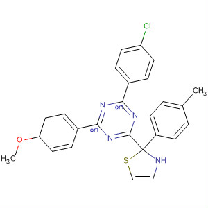 922508-66-5  2H-Thiazolo[3,2-a]-1,3,5-triazine,2-(4-chlorophenyl)-3,4-dihydro-4-(4-methoxyphenyl)-6-(4-methylphenyl)-, (2R,4S)-rel-