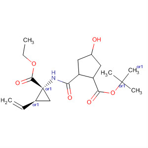 922520-14-7  Cyclopentanecarboxylic acid,2-[[[(1R,2S)-2-ethenyl-1-(ethoxycarbonyl)cyclopropyl]amino]carbonyl]-4-hydroxy-, 1,1-dimethylethyl ester, (1R,2R,4S)-rel-