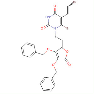 922704-77-6  2,4(1H,3H)-Pyrimidinedione,6-bromo-5-(2-bromoethenyl)-1-[2-[5-oxo-3,4-bis(phenylmethoxy)-2(5H)-furanylidene]ethyl]-