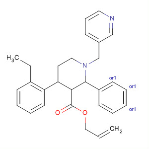 923002-46-4  3-Piperidinecarboxylic acid,4-(2-ethylphenyl)-2-phenyl-1-(3-pyridinylmethyl)-, 2-propen-1-yl ester,(2R,3R,4S)-rel-