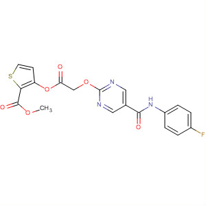 923292-05-1  2-Thiophenecarboxylic acid,3-[[2-[[5-[[(4-fluorophenyl)amino]carbonyl]-2-pyrimidinyl]oxy]acetyl]oxy]-,methyl ester