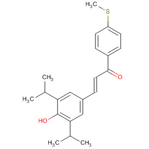 923979-20-8  2-Propen-1-one,3-[4-hydroxy-3,5-bis(1-methylethyl)phenyl]-1-[4-(methylthio)phenyl]-,(2E)-