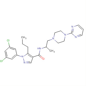 924644-69-9  1H-Pyrazole-4-carboxamide,1-(3,5-dichlorophenyl)-N-[1-methyl-2-[4-(2-pyrimidinyl)-1-piperazinyl]ethyl]-5-propyl-