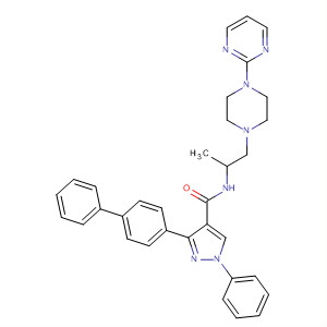 924645-01-2  1H-Pyrazole-4-carboxamide,3-[1,1'-biphenyl]-4-yl-N-[1-methyl-2-[4-(2-pyrimidinyl)-1-piperazinyl]ethyl]-1-phenyl-