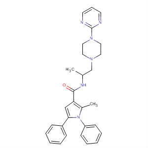 924645-16-9  1H-Pyrrole-3-carboxamide,2-methyl-N-[1-methyl-2-[4-(2-pyrimidinyl)-1-piperazinyl]ethyl]-1,5-diphenyl-