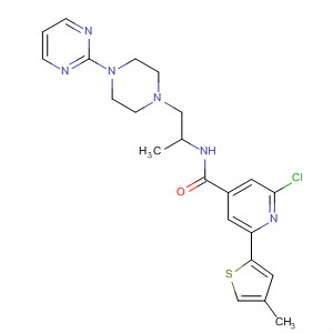 924646-03-7  4-Pyridinecarboxamide,2-chloro-N-[1-methyl-2-[4-(2-pyrimidinyl)-1-piperazinyl]ethyl]-6-(4-methyl-2-thienyl)-
