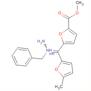 924657-72-7  2-Furancarboxylic acid,5-[(5-methyl-2-furanyl)[2-(phenylmethyl)hydrazinylidene]methyl]-, methylester