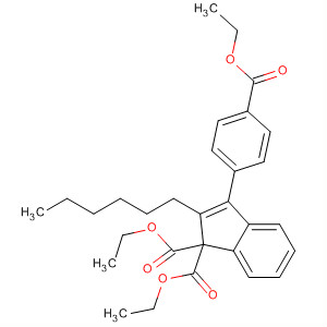 925204-16-6  1H-Indene-1,1-dicarboxylic acid, 3-[4-(ethoxycarbonyl)phenyl]-2-hexyl-,1,1-diethyl ester