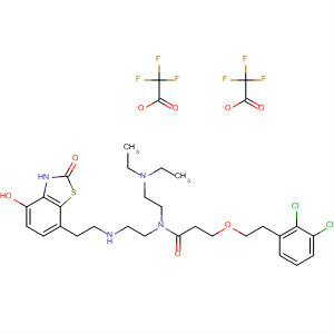 925244-86-6  Propanamide,3-[2-(2,3-dichlorophenyl)ethoxy]-N-[2-(diethylamino)ethyl]-N-[2-[[2-(2,3-dihydro-4-hydroxy-2-oxo-7-benzothiazolyl)ethyl]amino]ethyl]-,2,2,2-trifluoroacetate (1:2)