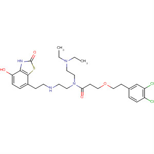 925245-73-4  Propanamide,3-[2-(3,4-dichlorophenyl)ethoxy]-N-[2-(diethylamino)ethyl]-N-[2-[[2-(2,3-dihydro-4-hydroxy-2-oxo-7-benzothiazolyl)ethyl]amino]ethyl]-