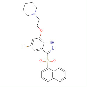 925447-96-7  1H-Indazole,5-fluoro-3-(1-naphthalenylsulfonyl)-7-[2-(1-piperidinyl)ethoxy]-