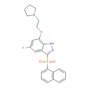 925447-97-8  1H-Indazole,5-fluoro-3-(1-naphthalenylsulfonyl)-7-[2-(1-pyrrolidinyl)ethoxy]-