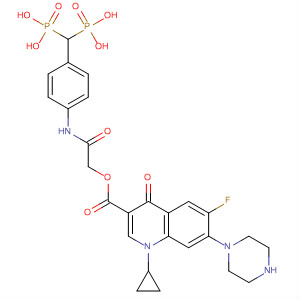 925684-21-5  3-Quinolinecarboxylic acid,1-cyclopropyl-6-fluoro-1,4-dihydro-4-oxo-7-(1-piperazinyl)-,2-[[4-(diphosphonomethyl)phenyl]amino]-2-oxoethyl ester