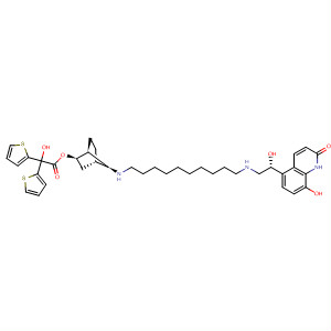925700-57-8  2-Thiopheneacetic acid, a-hydroxy-a-2-thienyl-,(1S,2R,4S,7S)-7-[[9-[[(2R)-2-(1,2-dihydro-8-hydroxy-2-oxo-5-quinolinyl)-2-hydroxyethyl]amino]nonyl]methylamino]bicyclo[2.2.1]hept-2-yl ester
