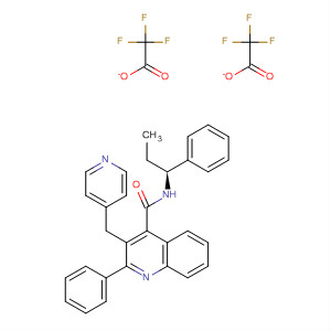 925702-33-6  4-Quinolinecarboxamide,2-phenyl-N-[(1S)-1-phenylpropyl]-3-(4-pyridinylmethyl)-,2,2,2-trifluoroacetate (1:2)