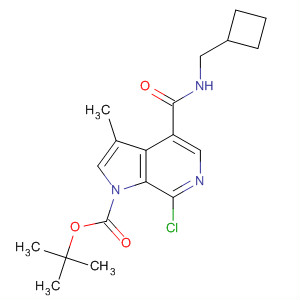 925917-52-8  1H-Pyrrolo[2,3-c]pyridine-1-carboxylic acid,7-chloro-4-[[(cyclobutylmethyl)amino]carbonyl]-3-methyl-,1,1-dimethylethyl ester