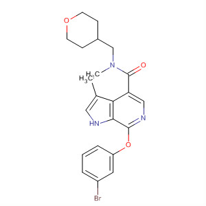 925917-96-0  1H-Pyrrolo[2,3-c]pyridine-4-carboxamide,7-(3-bromophenoxy)-N,3-dimethyl-N-[(tetrahydro-2H-pyran-4-yl)methyl]-