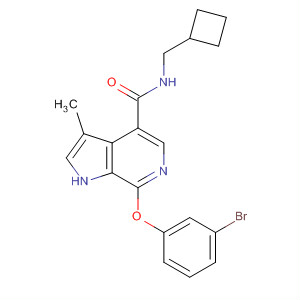 925918-02-1  1H-Pyrrolo[2,3-c]pyridine-4-carboxamide,7-(3-bromophenoxy)-N-(cyclobutylmethyl)-3-methyl-