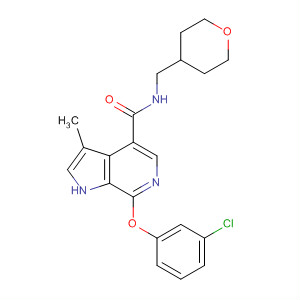 925918-10-1  1H-Pyrrolo[2,3-c]pyridine-4-carboxamide,7-(3-chlorophenoxy)-3-methyl-N-[(tetrahydro-2H-pyran-4-yl)methyl]-