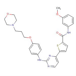 925919-37-5  2-Thiophenecarboxamide,N-(3-methoxyphenyl)-5-[2-[[4-[3-(4-morpholinyl)propoxy]phenyl]amino]-4-pyrimidinyl]-