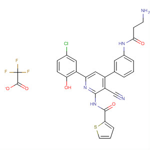 925924-79-4  2-Thiophenecarboxamide,N-[4-[3-[(3-amino-1-oxopropyl)amino]phenyl]-6-(5-chloro-2-hydroxyphenyl)-3-cyano-2-pyridinyl]-, 2,2,2-trifluoroacetate (1:1)