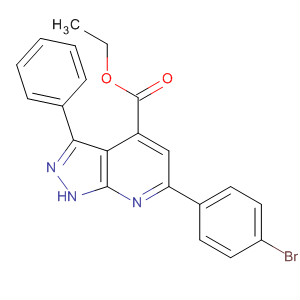926282-95-3  1H-Pyrazolo[3,4-b]pyridine-4-carboxylic acid,6-(4-bromophenyl)-3-phenyl-, ethyl ester