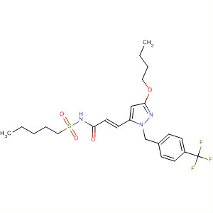 926299-80-1  2-Propenamide,3-[3-butoxy-1-[[4-(trifluoromethyl)phenyl]methyl]-1H-pyrazol-5-yl]-N-(pentylsulfonyl)-, (2E)-