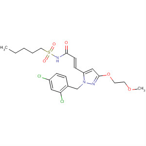 926299-86-7  2-Propenamide,3-[1-[(2,4-dichlorophenyl)methyl]-3-(2-methoxyethoxy)-1H-pyrazol-5-yl]-N-(pentylsulfonyl)-, (2E)-