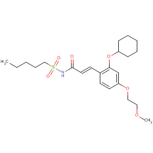 926300-38-1  2-Propenamide,3-[2-(cyclohexyloxy)-4-(2-methoxyethoxy)phenyl]-N-(pentylsulfonyl)-,(2E)-