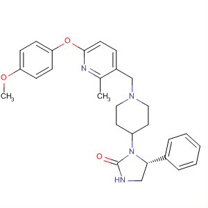 926637-21-0  2-Imidazolidinone,1-[1-[[6-(4-methoxyphenoxy)-2-methyl-3-pyridinyl]methyl]-4-piperidinyl]-5-phenyl-, (5R)-