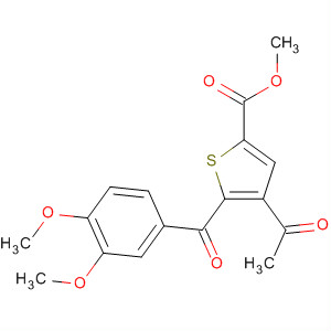 926927-29-9  2-Thiophenecarboxylic acid, 4-acetyl-5-(3,4-dimethoxybenzoyl)-, methylester 926927-29-9  2-Thiophenecarboxylic acid, 4-acetyl-5-(3,4-dimethoxybenzoyl)-, methylester