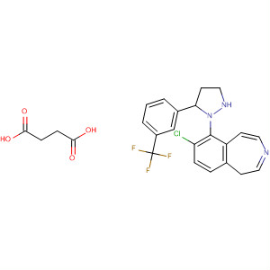 927830-00-0  Butanedioic acid, compd. with7-chloro-2,3,4,5-tetrahydro-6-[5-[3-(trifluoromethyl)phenyl]-1H-pyrazol-1-yl]-1H-3-benzazepine (1:1)