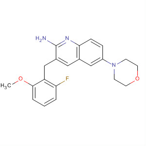 927891-06-3  2-Quinolinamine,3-[(2-fluoro-6-methoxyphenyl)methyl]-6-(4-morpholinyl)-