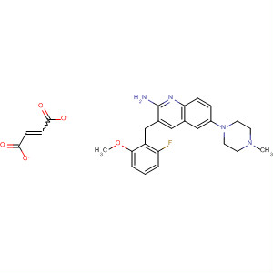 927891-12-1  2-Quinolinamine,3-[(2-fluoro-6-methoxyphenyl)methyl]-6-(4-methyl-1-piperazinyl)-,2-butenedioate (1:1)