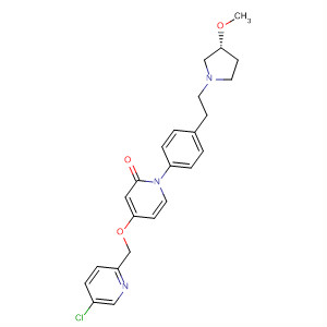 927892-55-5  2(1H)-Pyridinone,4-[(5-chloro-2-pyridinyl)methoxy]-1-[4-[2-[(3R)-3-methoxy-1-pyrrolidinyl]ethyl]phenyl]-