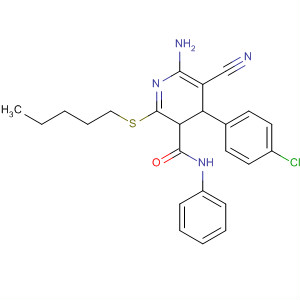 928030-49-3  3-Pyridinecarboxamide,6-amino-4-(4-chlorophenyl)-5-cyano-3,4-dihydro-2-(pentylthio)-N-phenyl-