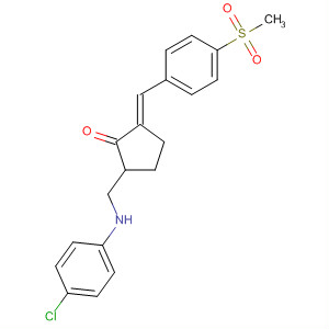 928039-66-1  Cyclopentanone,2-[[(4-chlorophenyl)amino]methyl]-5-[[4-(methylsulfonyl)phenyl]methylene]-, (5E)-