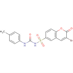 928046-11-1  2H-1-Benzopyran-6-sulfonamide,3-bromo-N-[[(4-methylphenyl)amino]carbonyl]-2-oxo-
