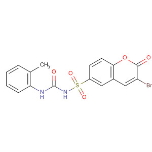 928046-12-2  2H-1-Benzopyran-6-sulfonamide,3-bromo-N-[[(2-methylphenyl)amino]carbonyl]-2-oxo-