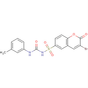 928046-15-5  2H-1-Benzopyran-6-sulfonamide,3-bromo-N-[[(3-methylphenyl)amino]carbonyl]-2-oxo-