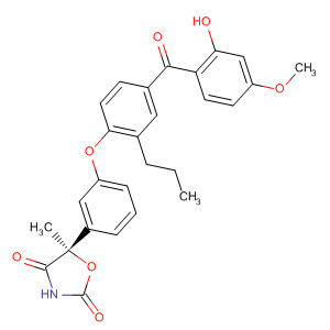 918969-34-3  2,4-Oxazolidinedione,5-[3-[4-(2-hydroxy-4-methoxybenzoyl)-2-propylphenoxy]phenyl]-5-methyl-, (5R)-