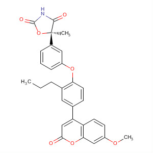 918969-72-9  2,4-Oxazolidinedione,5-[3-[4-(7-methoxy-2-oxo-2H-1-benzopyran-4-yl)-2-propylphenoxy]phenyl]-5-methyl-, (5R)-