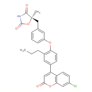 918969-75-2  2,4-Oxazolidinedione,5-[[3-[4-(7-chloro-2-oxo-2H-1-benzopyran-4-yl)-2-propylphenoxy]phenyl]methyl]-5-methyl-, (5R)-
