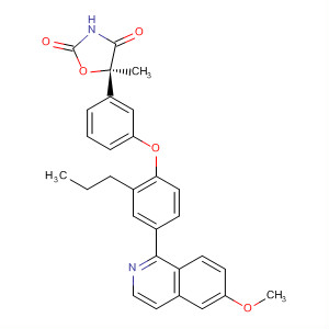 918969-77-4  2,4-Oxazolidinedione,5-[3-[4-(6-methoxy-1-isoquinolinyl)-2-propylphenoxy]phenyl]-5-methyl-,(5R)-