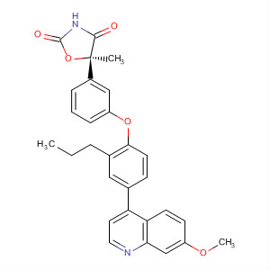 918969-78-5  2,4-Oxazolidinedione,5-[3-[4-(7-methoxy-4-quinolinyl)-2-propylphenoxy]phenyl]-5-methyl-,(5R)-