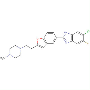 919088-14-5  1H-Benzimidazole,6-chloro-5-fluoro-2-[2-[2-(4-methyl-1-piperazinyl)ethyl]-5-benzofuranyl]-